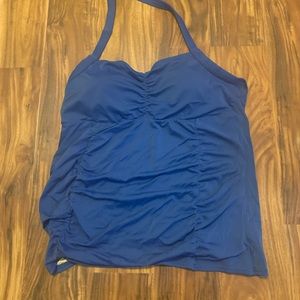 Cobalt Blue Lands End Cinched Halter Tankini Set